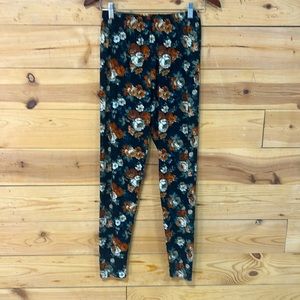 EUC boutique floral peony rose print super soft LLR leggings yoga pants XL